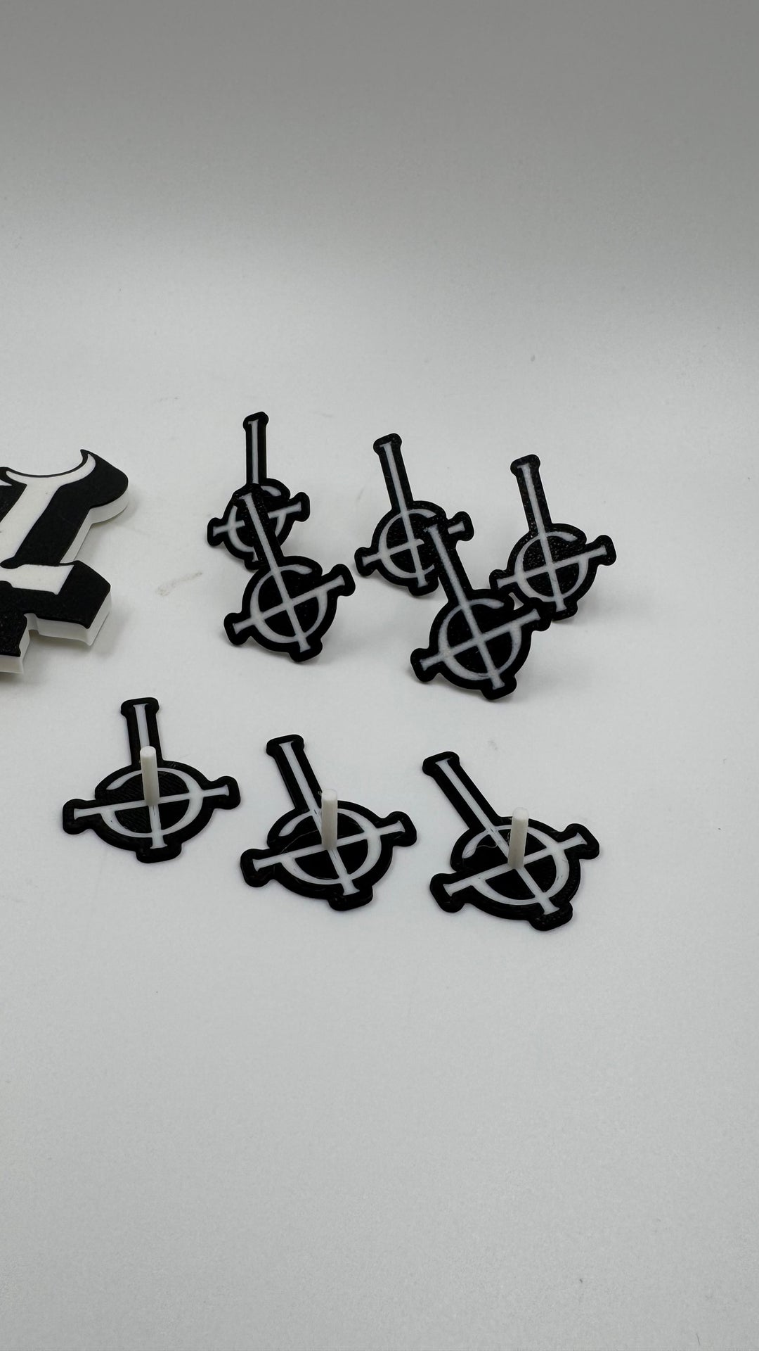Ghost Band-Inspired Cake Topper with Side Cross Decorations – 9-Piece Set