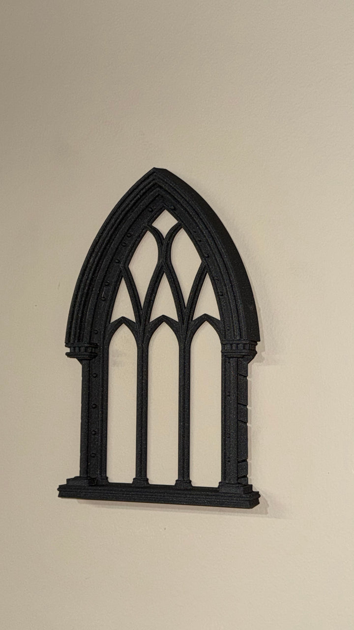 Dark Gothic Arch Cathedral Window Wall Art