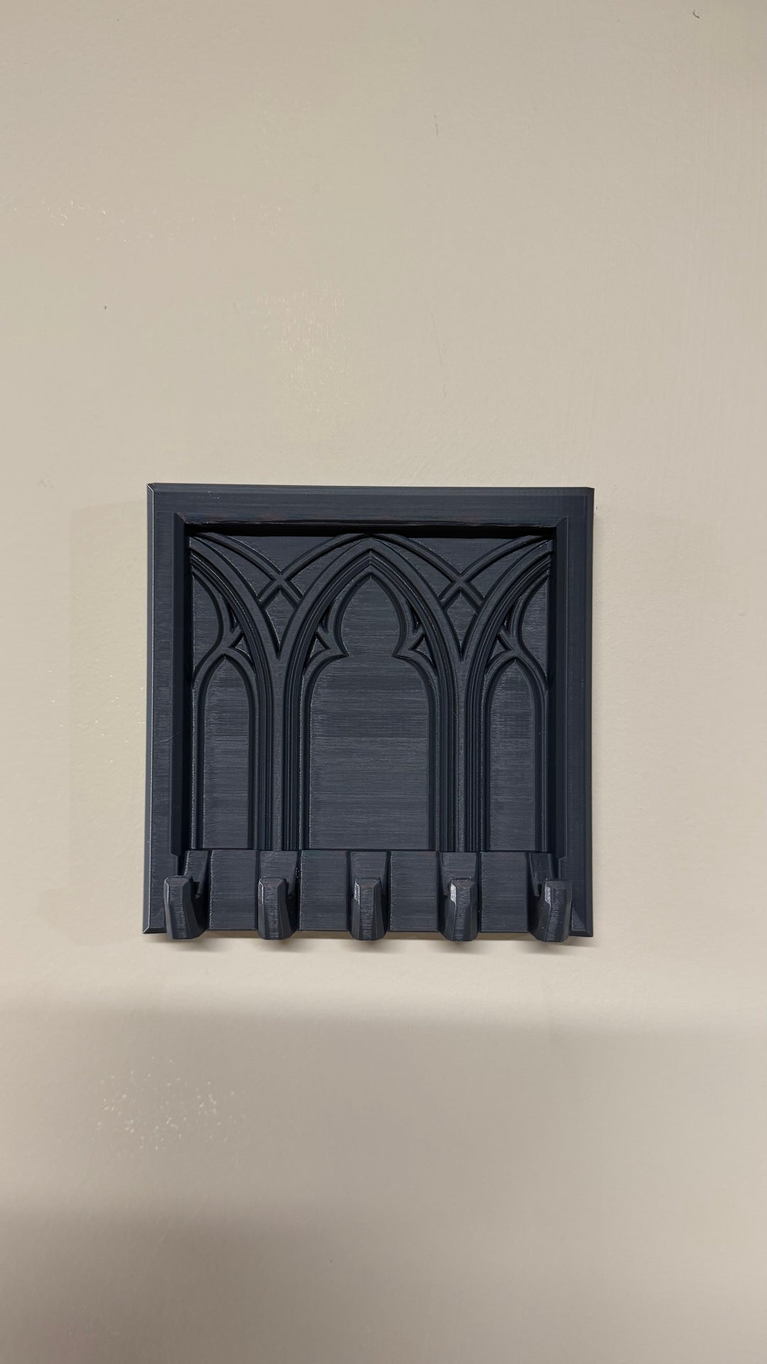 Gothic Cathedral Keychain & Necklace Holder – Dark Home Décor Organizer with 5 Hooks