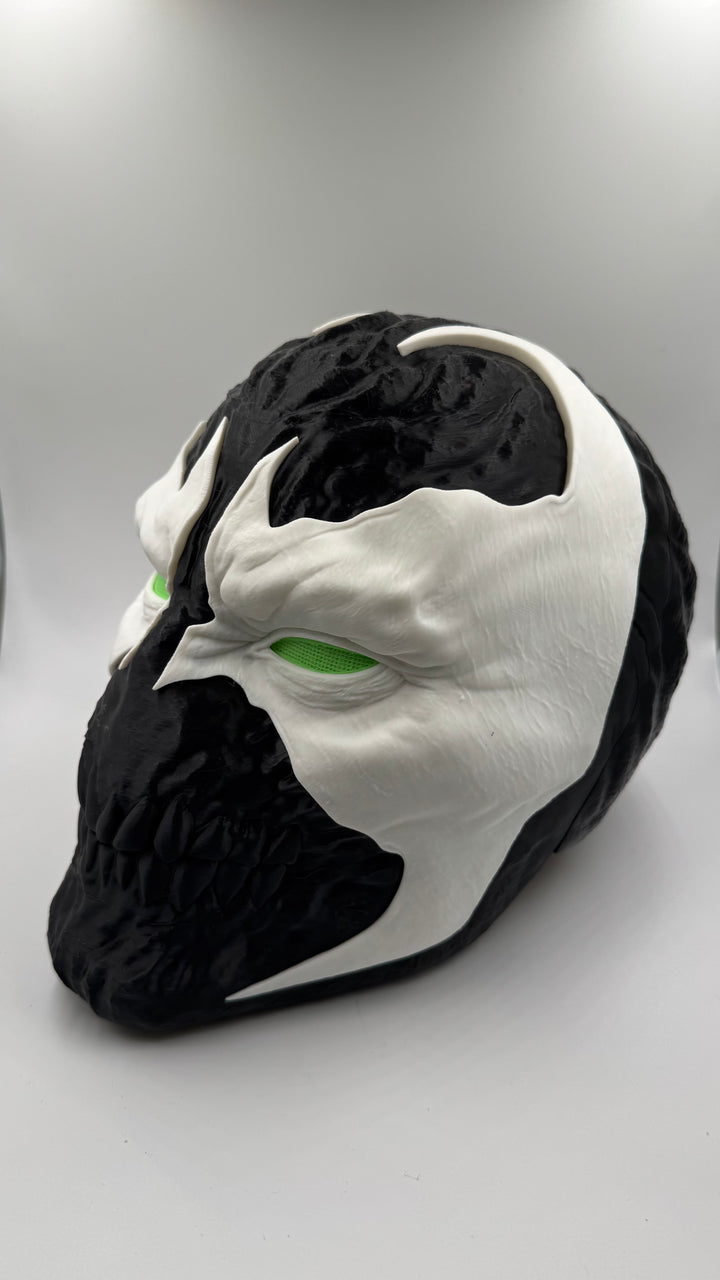 Spawn Inspired Cosplay Helmet – Modular Design with Glow-in-the-Dark Eyes