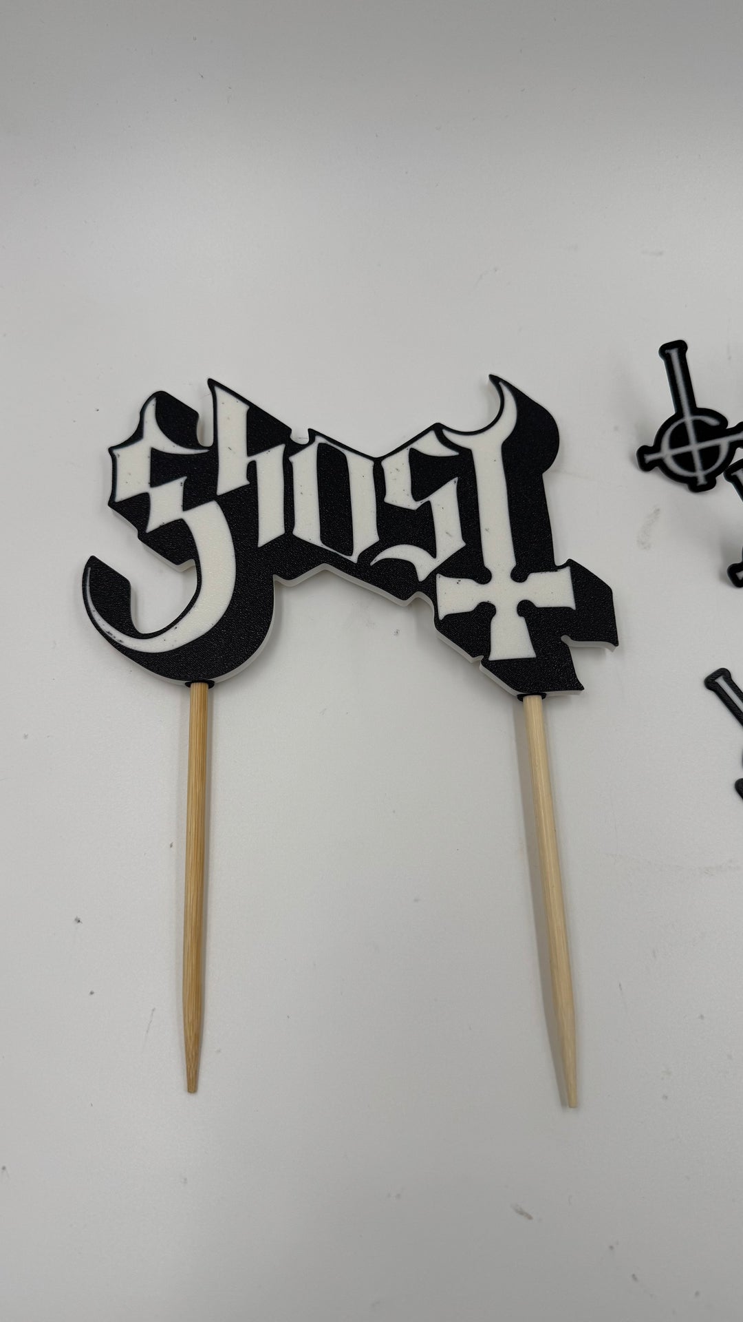 Ghost Band-Inspired Cake Topper with Side Cross Decorations – 9-Piece Set