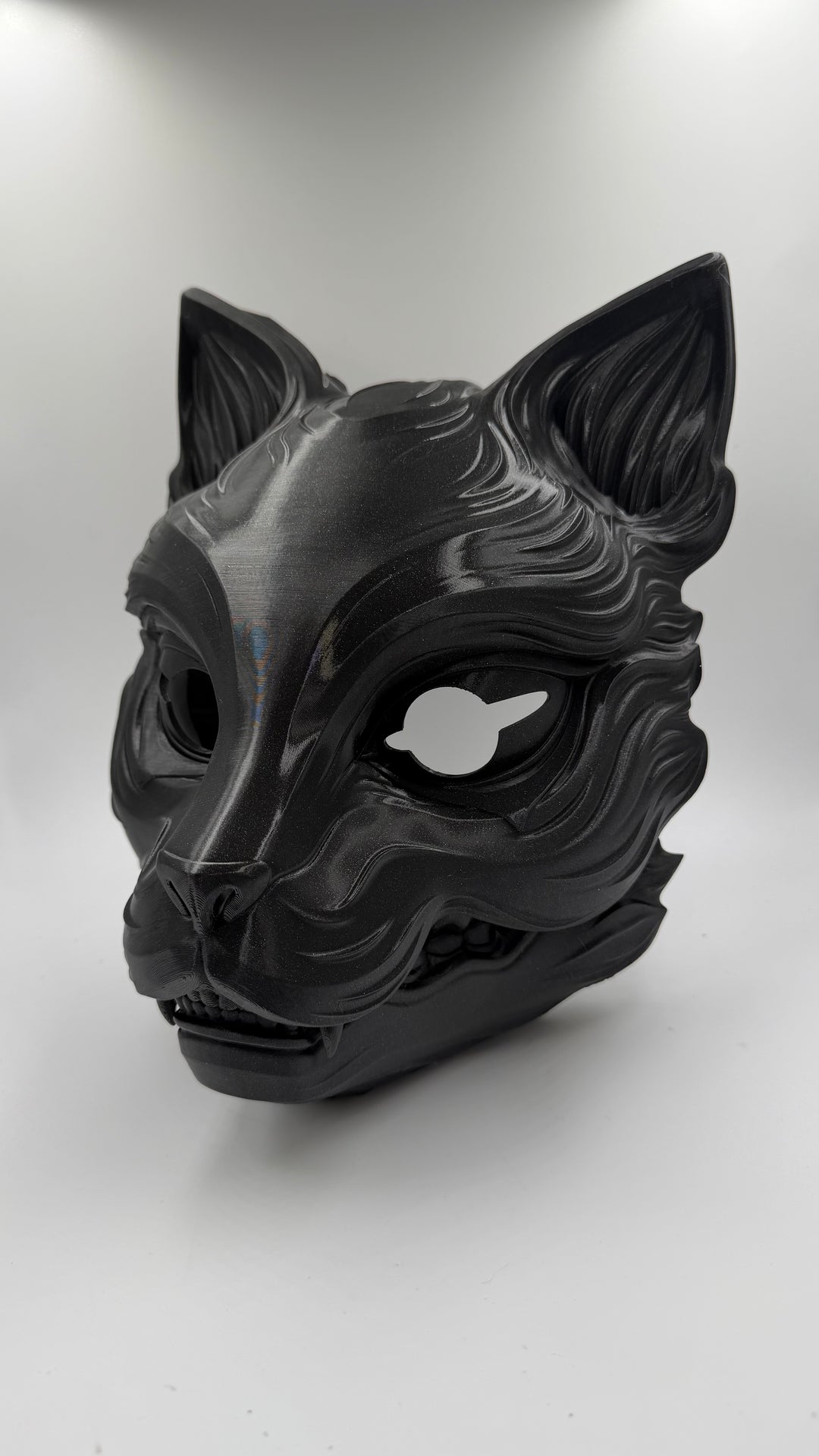 Kitsune Fox Mask with Moving Jaw | Japanese Yokai Cosplay Mask | Articulated Jaw Anime Mask