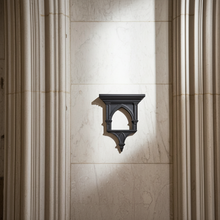 Gothic Cathedral Open Sconce Small Shelf Wall Art