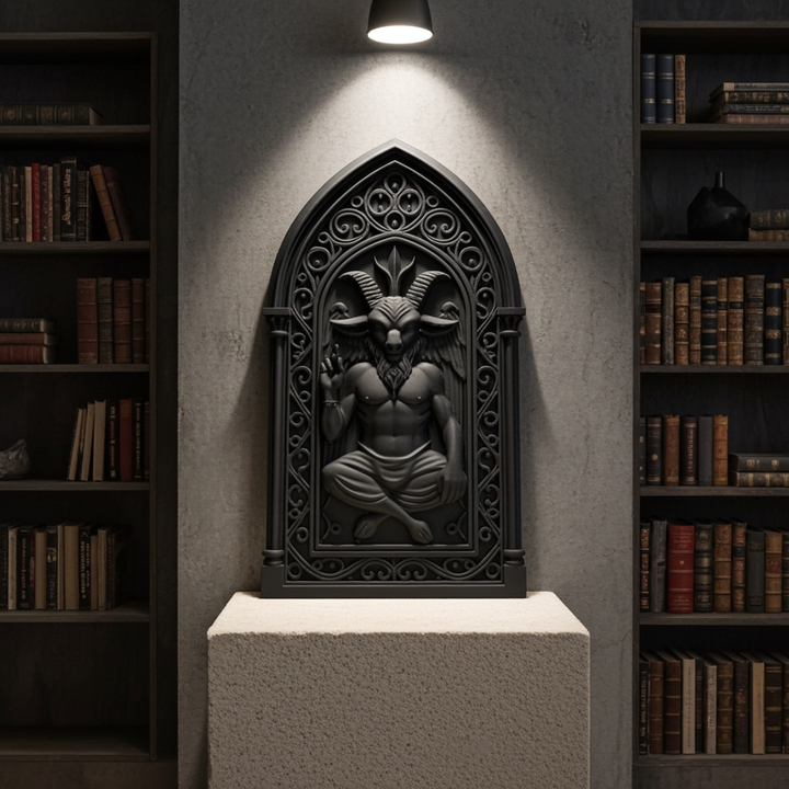 Arch Baphomet Wall Plaque Victorian Gothic Home Wall Art