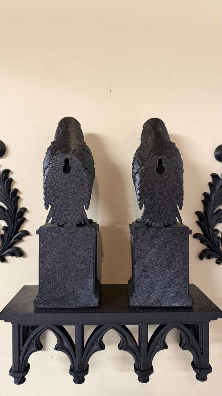 Gothic Raven Book end perch and Wall hang
