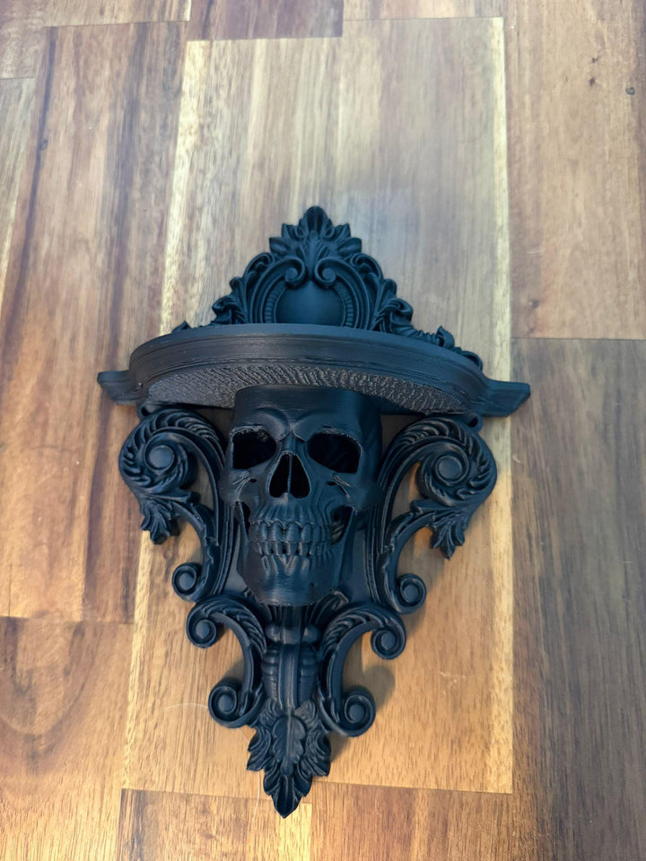 Skull Wall Shelf Sconce Gothic Elegance