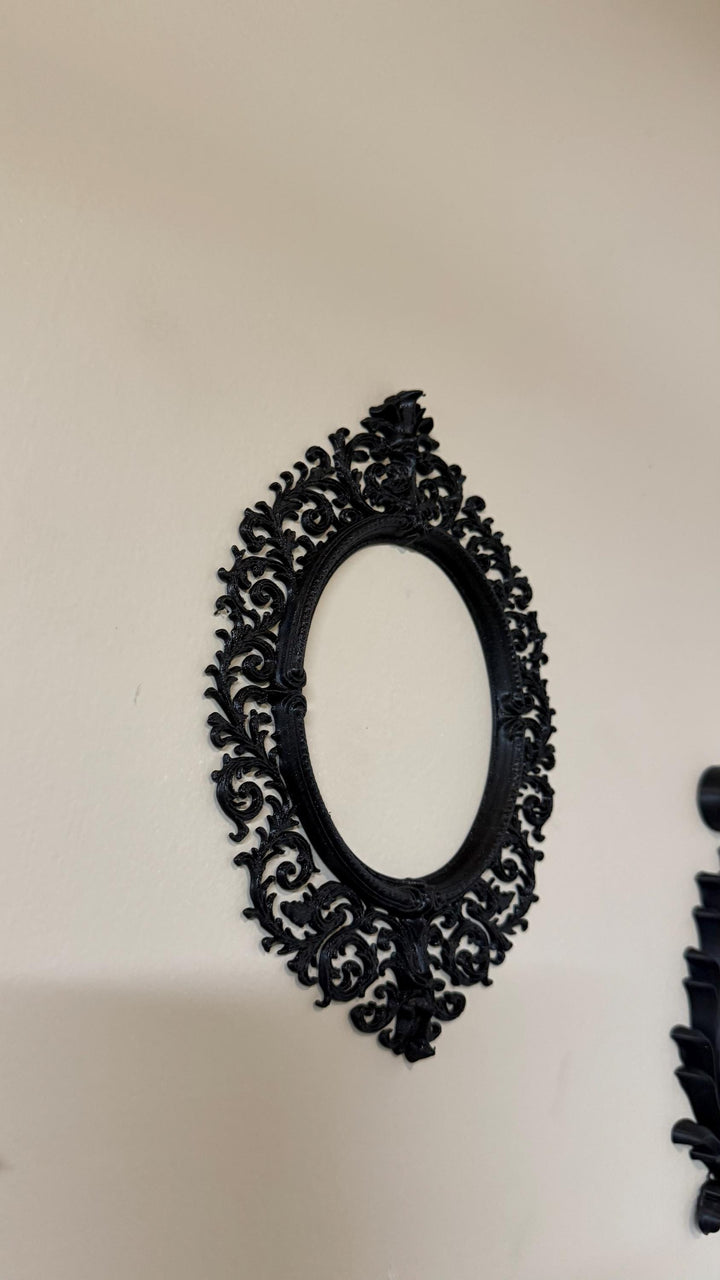 Ornate Oval Victorian Gothic Frame | DIY Baroque Wall Decor Empty Frame | Dark Aesthetic Gallery Wall Art | Medieval Filigree