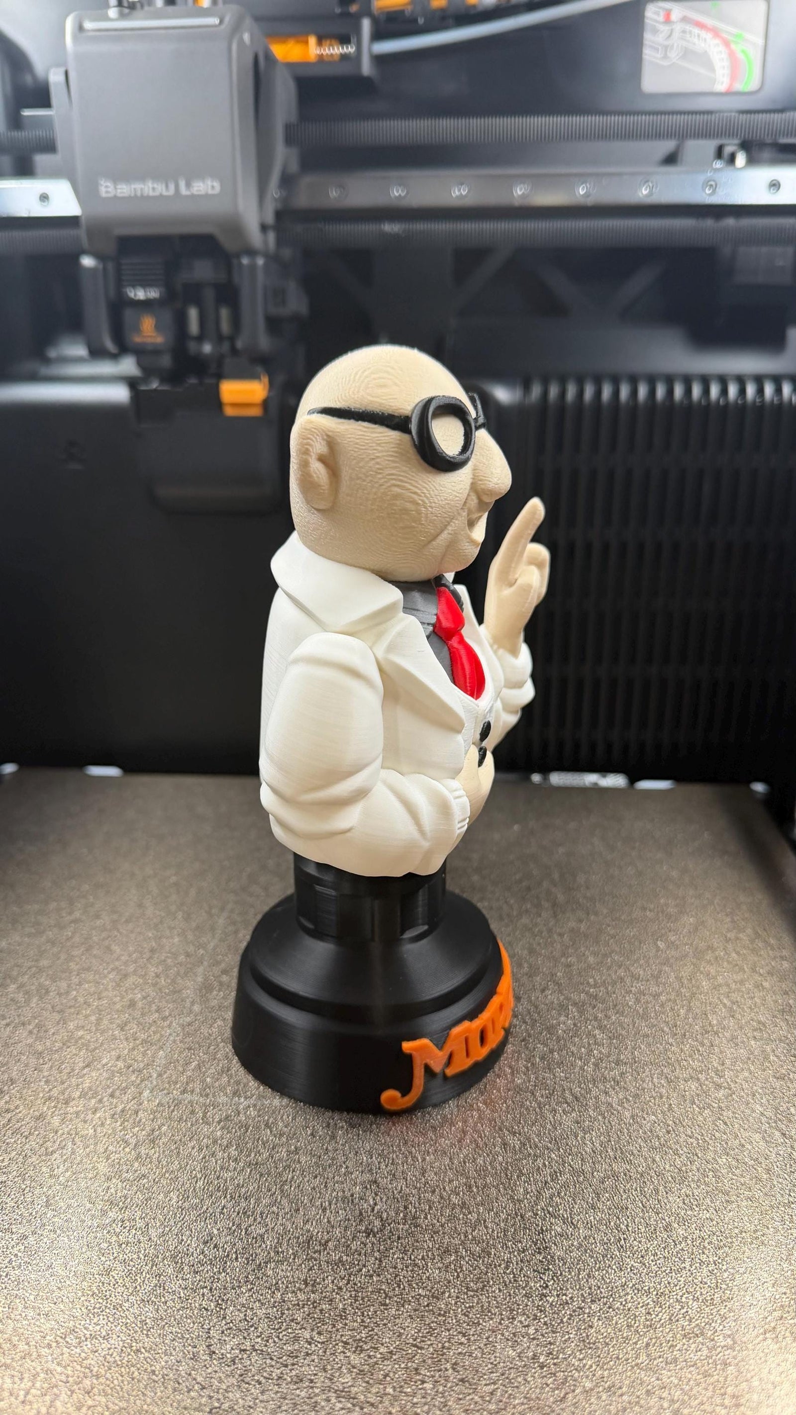 Colorful Whimsical 3D Printed Bunsen Character from The Muppets - A Fun Addition to Your Collection!