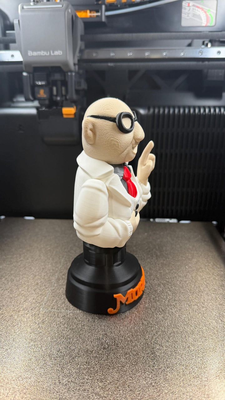 Colorful Whimsical 3D Printed Bunsen Character from The Muppets - A Fun Addition to Your Collection!