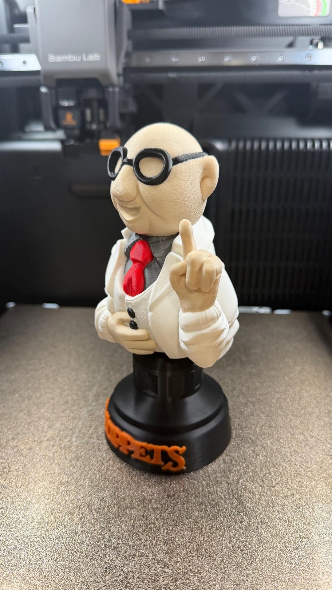 Colorful Whimsical 3D Printed Bunsen Character from The Muppets - A Fun Addition to Your Collection!
