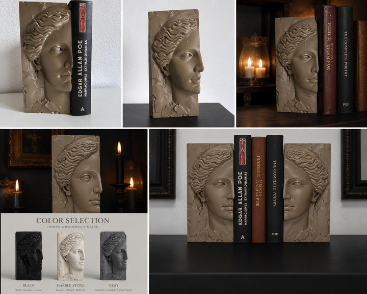 Venus Statue Bookend | Classical Greek Goddess Sculpture | Neoclassical Home Decor | Book Holder | Office Library Aesthetic Decor Gift