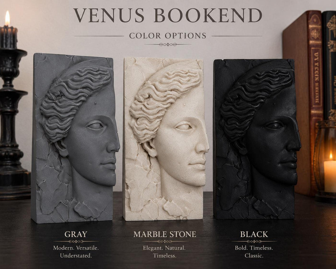 Venus Statue Bookend | Classical Greek Goddess Sculpture | Neoclassical Home Decor | Book Holder | Office Library Aesthetic Decor Gift