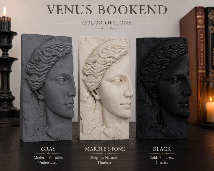 Venus Statue Bookend | Classical Greek Goddess Sculpture | Neoclassical Home Decor | Book Holder | Office Library Aesthetic Decor Gift