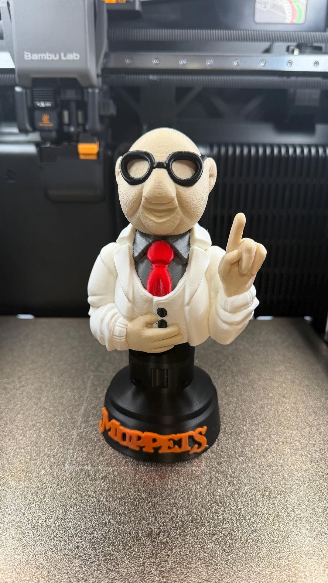 Colorful Whimsical 3D Printed Bunsen Character from The Muppets - A Fun Addition to Your Collection!