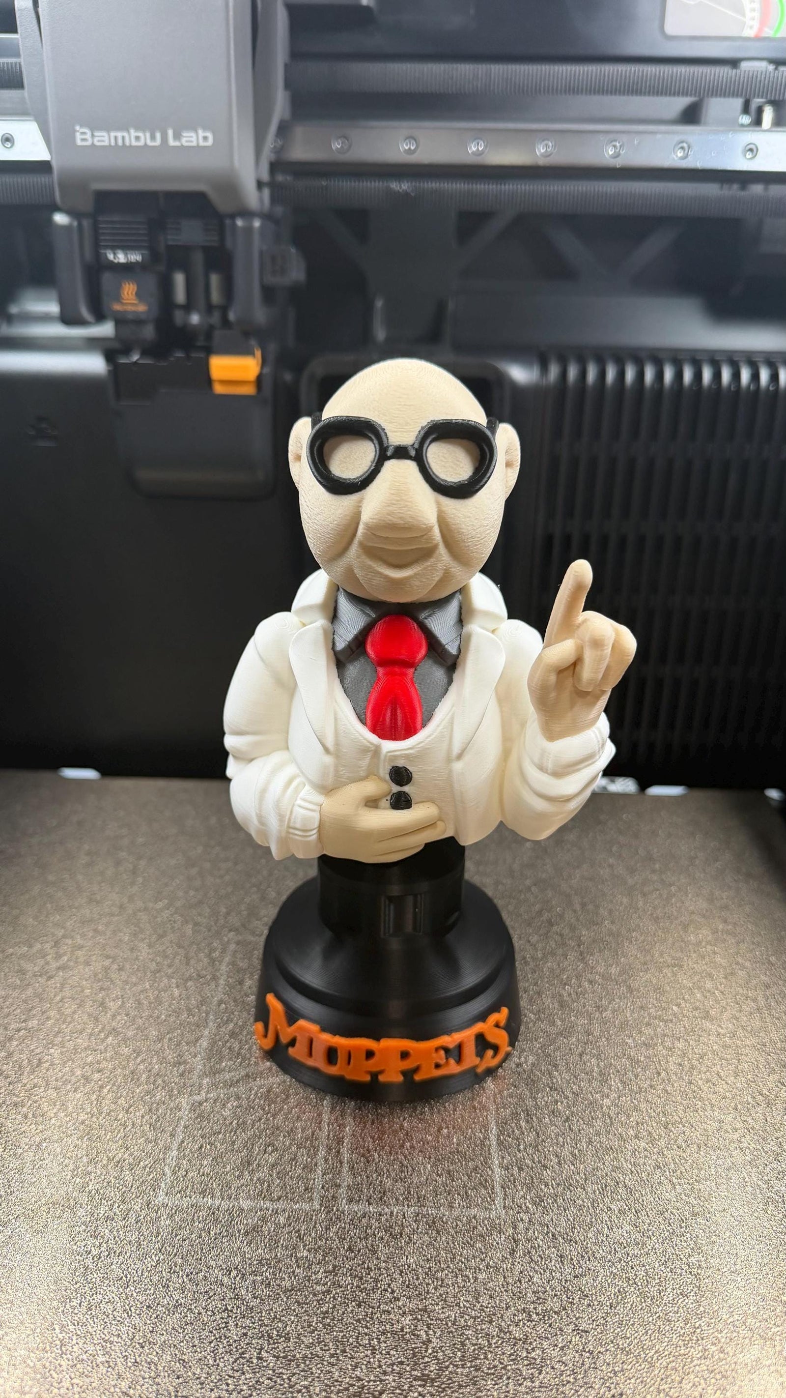 Colorful Whimsical 3D Printed Bunsen Character from The Muppets - A Fun Addition to Your Collection!