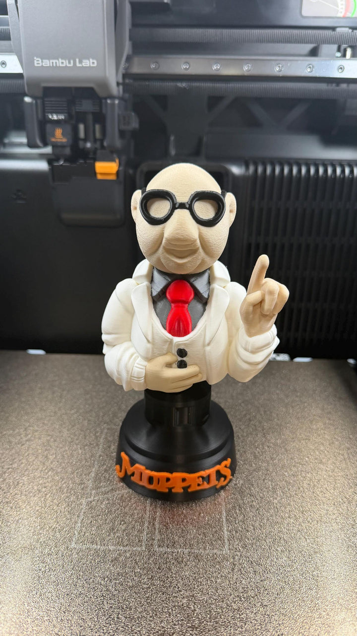 Colorful Whimsical 3D Printed Bunsen Character from The Muppets - A Fun Addition to Your Collection!