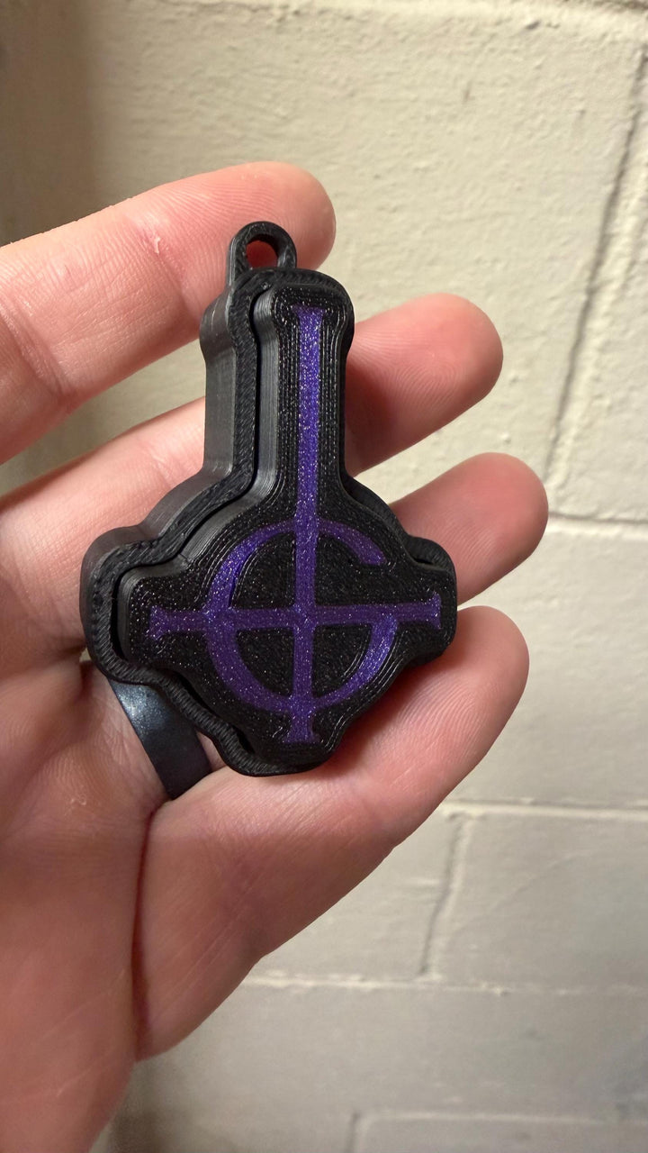 Ghost Band Fidget Clicker Keychain | Ghost Inspired Clicker | Anxiety Relief Fidget Toy | Gothic Keychain Gift