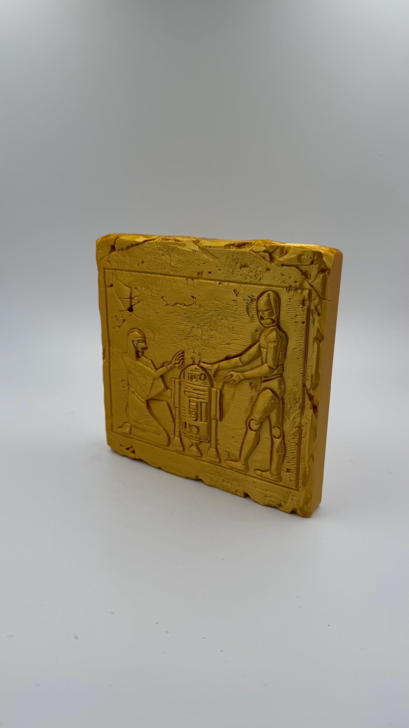 Ancient Egyptian Star Wars Tablet | Jedi Droid Wall Art | Sci-Fi Hieroglyph Decor |